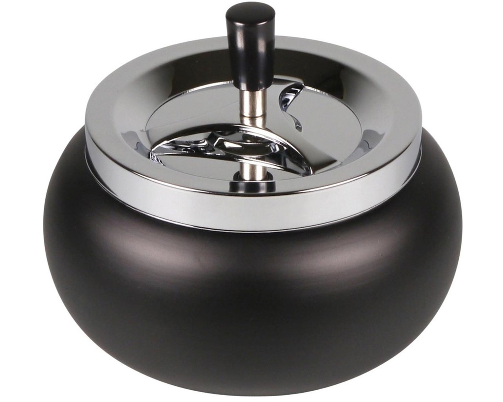 Ashtray - Jumbo Round Black Turning Lid - 504841
