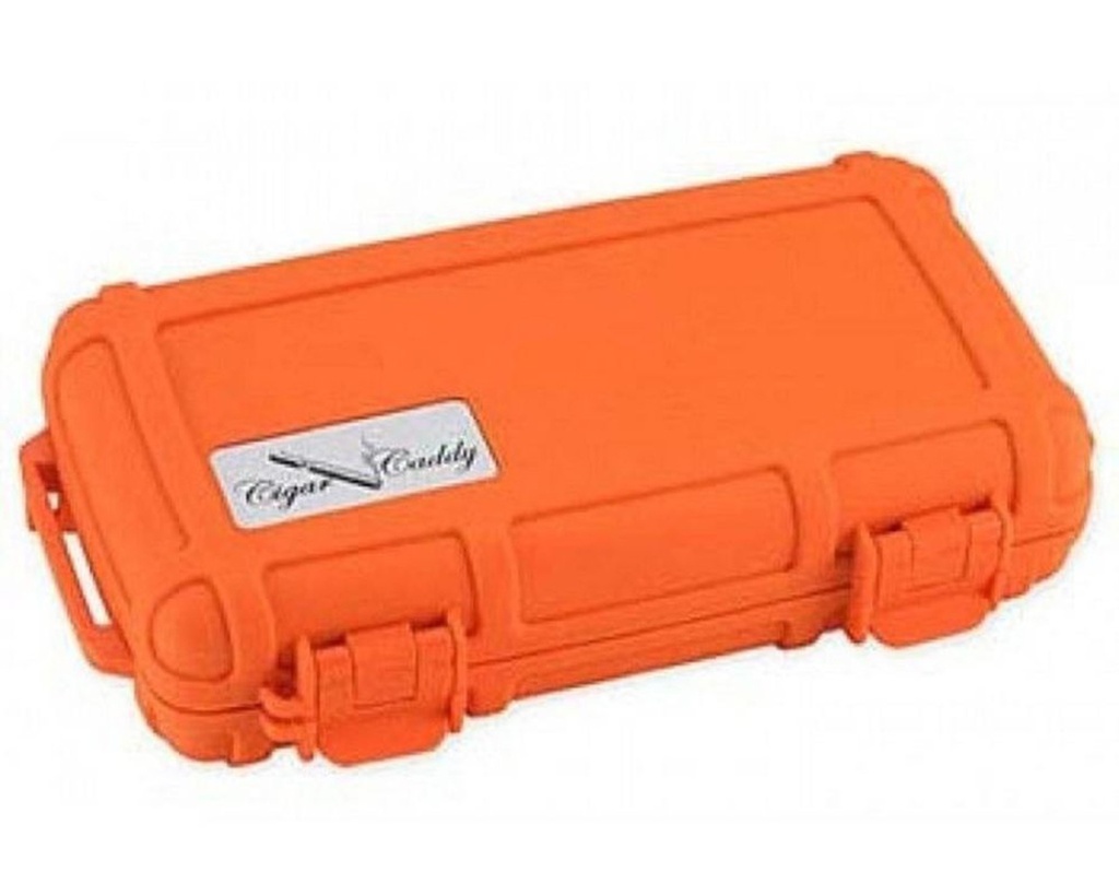 Humidor - Cigar Caddy Travel Orange 5 Cigars - HUMCC5OR