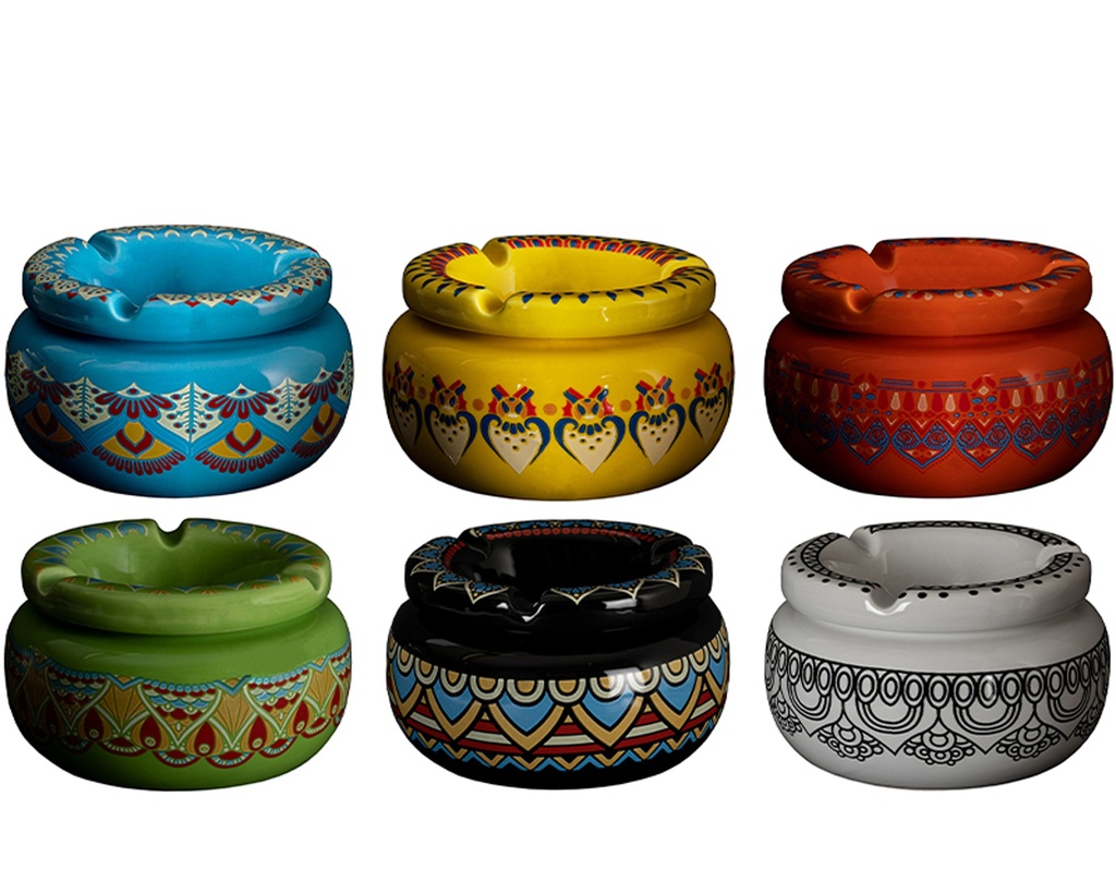 Ashtray - Ceramic Moroccan Design Different Colours - 49359