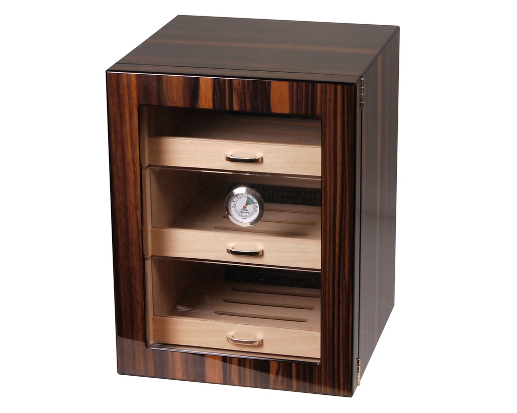Humidor - Cabinet Ebony 3 Drawers 120 Cigars - 564201