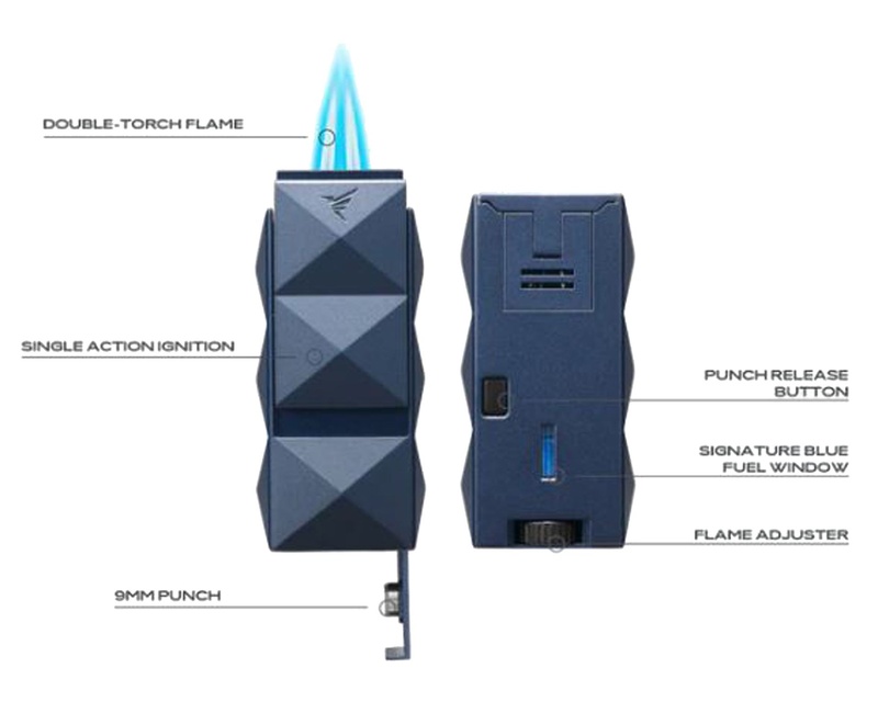 Lighter - Colibri Quasar II Navy 2 Jet Flame - LI750T5