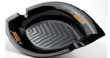 Ashtray - Habanos Tobacco Leaf Black 2 Cigars - AP0350