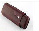 Cigar Case - Flor de Lis Adjustable Brown 2 Cigars - AP0230