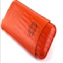 Cigar Case - Partagas Croco Orange 3 Cigars - AP0241