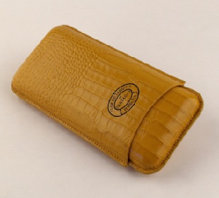 Cigar Case - Partagas Croco Yellow 3 Cigars - AP0244