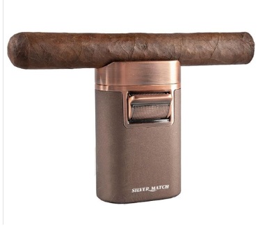 Lighter - Silver Match Monaco Table Lighter + Cigar Stand Brown/Bronze-40674372