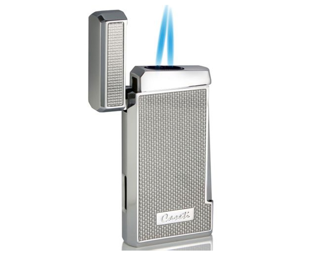 Lighter - Caseti Paris Double Jet Silver/Carbon - CA4373