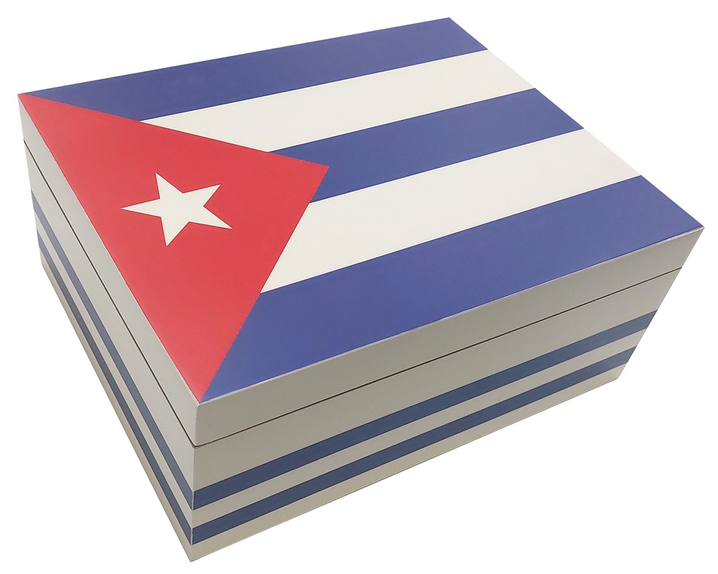 Humidor - Cuban Flag Matt 50 Cigars - HAB7
