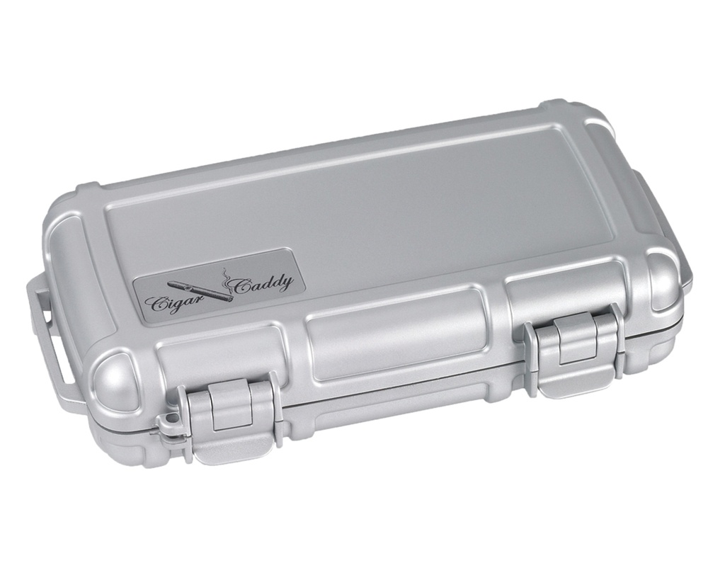 Humidor - Cigar Caddy Travel Silver 5 Cigars - HUMCC5S