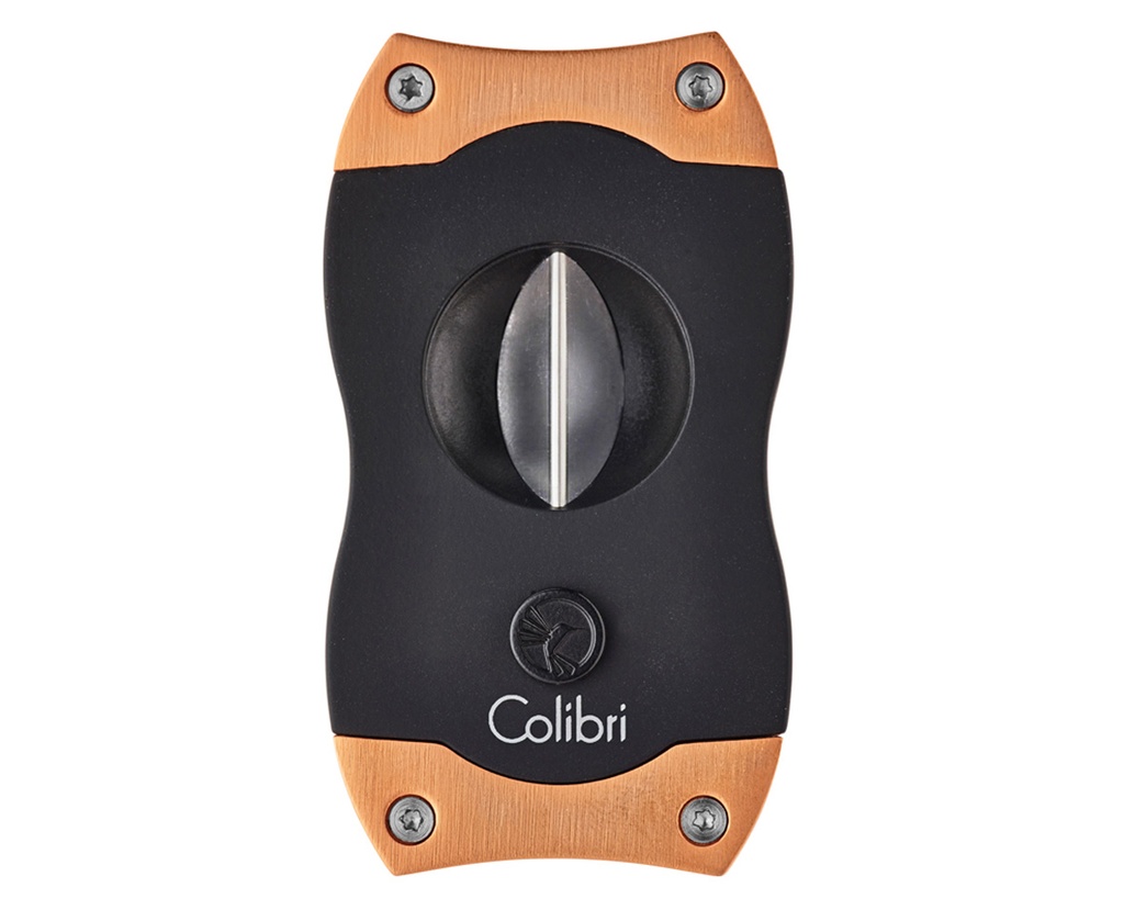Cigar Cutter - Colibri V-Cut Black/Brushed Rose Gold - CU300T6
