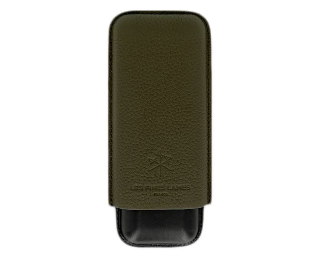 Cigar Case - Les Fines Lames ODG Green Pebble Leather 2 Cigars - CA7008005
