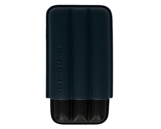 Cigar Case - Les Fines Lames Blue Pebble Leather 3 Cigars - CA7108003