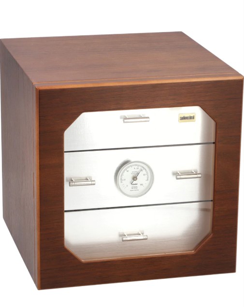 Humidor - Adorini Cabinet Chianti M Walnut/Aluminium 3 Drawers - 11641