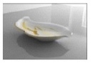 Ashtray - Habanos Porcelain Tobacco Leaf White 1 Cigar - AP0332