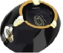 Ashtray - Partagas Jaime Porcelain Black 3 Cigars - AP0348