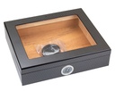 Humidor - Carbon Matt Glass Top 12 Cigars - 13002