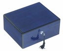 Humidor - Lubinski Blue Polished 50 Cigars - Q44504