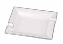 Ashtray - Porcelain Rectangular White/Chrome 2 Cigars - 513281