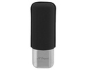 Cigar Case - S.T. Dupont Black Leather/Chrome 2 Cigars - 183260