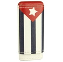 Cigar Case - Adorini Leather Cuban Flag 2/3 Cigars - 16105